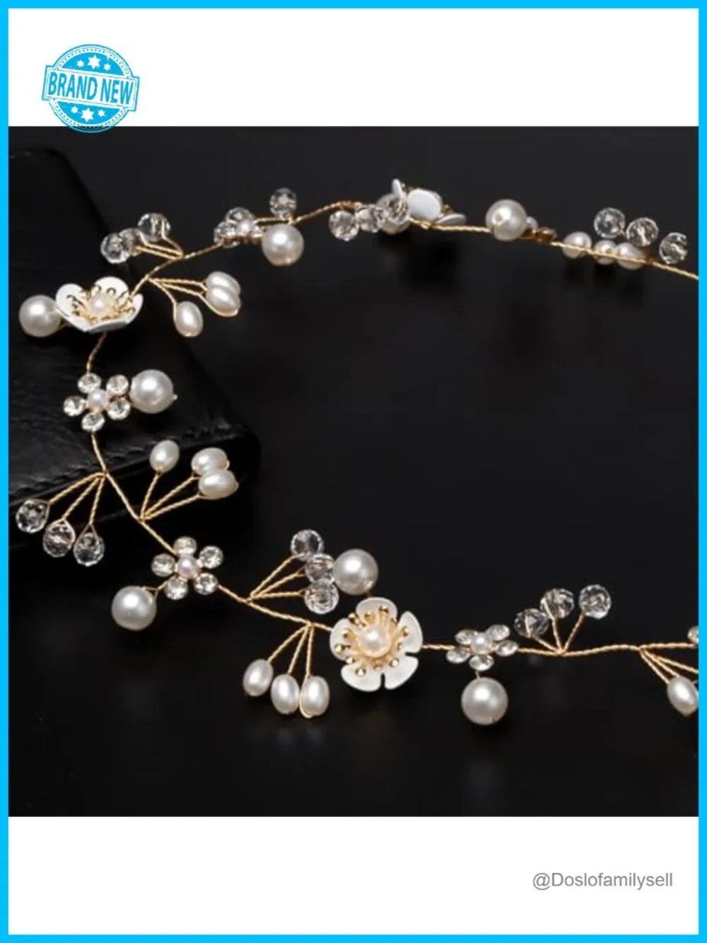 Elegant Pearl & Rhinestone Crown Headpiece for Wedding Engagement Prom
